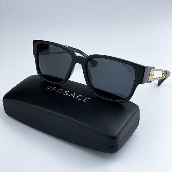 NEW Versace VE4412 GB1/87 Black Dark Grey Square Unisex Sunglasses - Picture 2 of 14